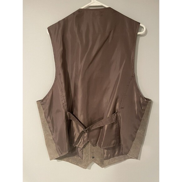 Vintage Global Identity G-III Brown Suede Vest Mens Size XL Biker Western Snap - Picture 6 of 7